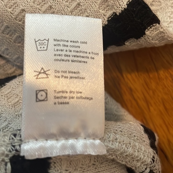 NWT Chaser waffle snap Henley top black stripe large - Picture 4 of 4